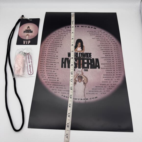 Jessie Murph Worldwide Hysteria Tour VIP Lanyard Pass Poster Keychain Set Merch - Picture 5 of 7